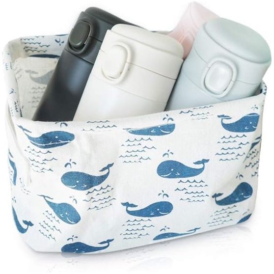 luiertafel organizer, 4 stuks opbergmand voor kinderen, stoffen opbergmanden, opbergdoos, met 2 handgrepen aan beide zijden, linnen en stoffen dozijn (20 x 14 x 15,5 cm)