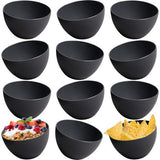 Bowl Mueslikommen, set van 12, onbreekbaar, 750 ml dessertkommen, soepkommen, kommen en kommen set van kunststof (antraciet zwart, 12 x 750 ml)