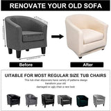 Fauteuilhoezen clubstoel stretch fauteuilbeschermer fauteuilhoes kuipstoelhoes bankhoes elastische antislip clubfauteuilhoezen hoes voor loungestoelen, beige