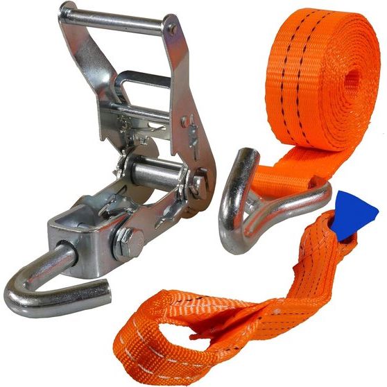 Planet Spanbanden, 4 stuks, auto transport 2000 daN / 2,9m / 35 mm, oranje, wielvergrendeling, bandriem, sjorriem, wielbeveiligingsgordel DIN EN 12195-2