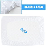 Dubbele Matrasbeschermer Waterdicht 180 x 200 cm Microvezel Matrasbeschermer Zachtschuim Matrasbeschermer met Hoeken Hypoallergeen Mijtbestendig en Antibacterieel Wit