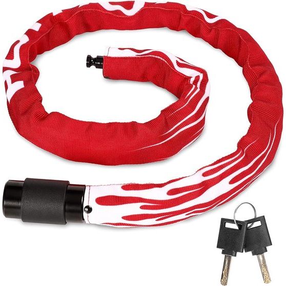 Fietsslot, hoge veiligheid met sleutel, 100 cm lengte, e-bikeslot, fietsslot, motorfiets, kettingslot 360° draaibaar slotkop, slot voor e-scooter/e-bike/kinderfiets