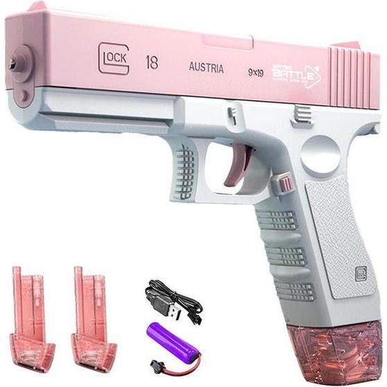 Elektrisch Waterpistool - Roze - 70ml Clip - Krachtige Stralen - Duurzaam en Draagbaar - Ideaal Buitenspeelgoed