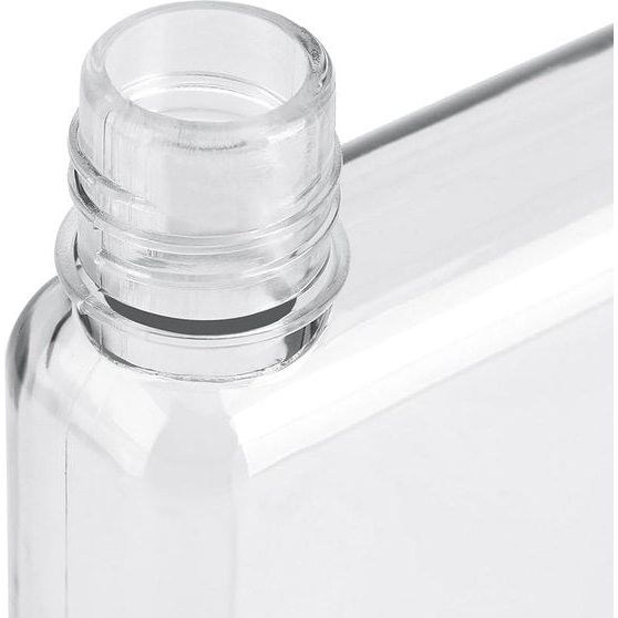 Herbruikbare slanke waterfles, 750 ml, transparant, draagbaar, lekvrij, vlakke, slanke waterflessen, transparante draagbare plastic sapkommen voor onderweg (wit)