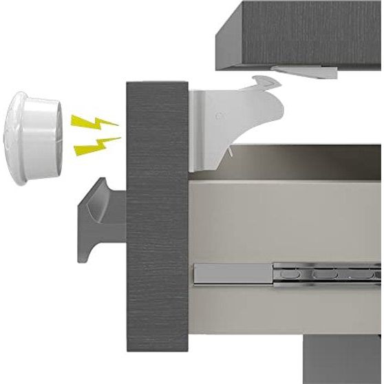 Kinderbeveiliging, babyveiligheid, magnetisch kastslot, onzichtbare kinderbeveiliging voor kast en laden, plakband, zonder boren of gereedschap (4 sloten en 1 sleutel)