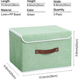 Opbergdozen met deksels 3 pack, inklapbare opbergbak met handvat, voor het organiseren, 38x25x25cm, groen