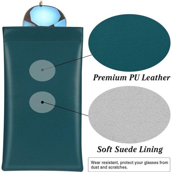 Brillenkoker, 2 stuks draagbare zonnebrillen etui met kliksluiting brillenkoker zachte bril beschermhoes leesbrillenetui voor dames met reinigingsdoekje