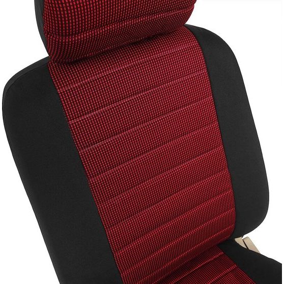 Stoelhoezen, voor autostoelen vooraan, 2 stuks, voor personenauto's, bestelwagens en busjes zonder zij-airbag, universeel, rood