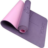 YOGATI – milieuvriendelijke yogamat - TPE, non-slip en dikke yogamat. Yoga Matten met Body Alignment Lines. Perfect Pilates Mat voor workout oefening, Gym en Fitness.