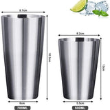 Cocktail Shaker Stainless Steel Cocktail Shaker Bar Set Boston Shaker Set Cocktail Measuring Cup 700 ml + 500 ml Capacity Shaker Cup Cocktail Set for Beginners Professional Bartender Bar