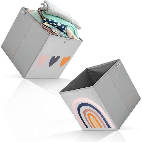 Set van 2 opbergdozen voor kinderen, afmetingen 33 x 33 x 33 cm, ideaal voor Kallax, verschillende motieven