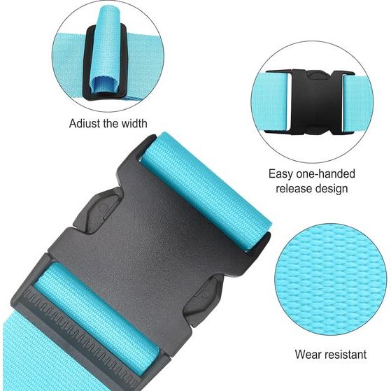 Kofferriemen, 4 stuks, verstelbare kofferband met adresplaatje, 2 kleuren, kruisband, kofferbanden voor koffermarkering, reisaccessoires, bagageriem, bagageriem voor veilig sluiten