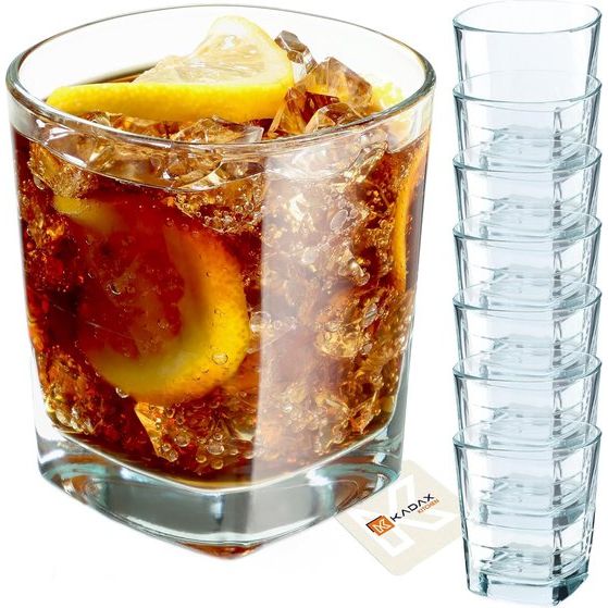 KADAX - Drinkglazen, cocktailglazen van robuust glas - vaatwasmachinebestendig, universele glazen - drankglazen voor water, sap, dranken of whisky - 8 x 270 ml