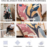 Dubbelzijdige katoenen geweven deken, sprei met kwastjes, jungle, Boheemse stijl, wandtapijt, knuffeldeken, decoratieve deken voor bed, bank, stoel, camping, deken, tafelkleed, tapijt, 160 x130