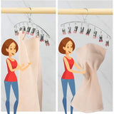 2 stuks roestvrijstalen droogrek, druppelkleerhanger, sokkenhanger, met 8 wasknijpers voor sokken, handschoenen, beha, sjaals, snelle verwijdering van kleding van de hanger, winddicht, rood
