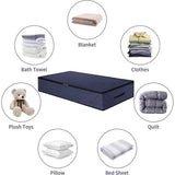 3 stuks opbergzakken, opbergdoos van 90 liter met deksel, grote opvouwbare kledingopslag, verhuisdozen, opbergtas onder het bed voor dekbedden, kussens, kleding, 100 x 50 x 18 cm