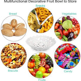 Ronde witte fruitschaal van ijzer moderne fruitmand broodmand decoratieve schaal opslag voor brood fruit groenten in keuken woonkamer eettafel diameter 30 cm