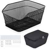 Fietsmand, schooltassenmand, universele fietsmand achter, 20 liter, grote capaciteit, bagagedrager, waterdichte fietsmand, metaal