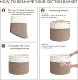 Wasmand, katoenen touw, opbergmand, gevlochten voor dekens, kussens, speelgoed in de kinderkamer, 40 x 35 cm (b x h)