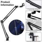 Microfoonstandaard, microfoonarmsteun, microfoon, bureau, gamingtafel met microfoonhouder, anti-vibratie, 360 graden opslag, maximaal 3 kg