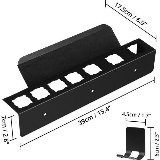 Compatibele Airwrap houder - föhnhouder muur zonder boren met sterke kleefpads - vochtbestendige, gemakkelijk te reinigen houder - 39 x 17,5 x 7 cm