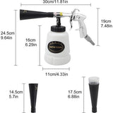Reinigingspistool, hogedrukreinigerpistool, autoreinigingspistool, persluchtreiniger, 6 - 9,2 bar, instelbare luchtdruk, nikkel-metaalcoating, met mondstuk, handdoeken, handschoenen, borstels