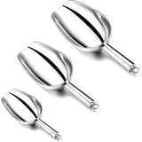 IJsschep, 3-delige set, roestvrij staal, afweegschep, meelschep, voederschep, zakschep, vulschep voor keuken, bar, buffet, feest, tuin, veelzijdig en vaatwasmachinebestendig, 3/5/8 oz