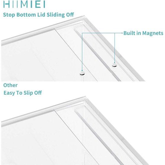 Vierkante cosmetische tissuebox, 14 x 14 x 14 cm acryl tissuedispenser, tissuebox met magnetische afdekking voor eetkamer, badkamer, slaapkamer, auto, kantoor - acryl transparant