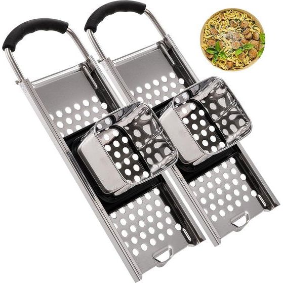 Set van 2 Spaetzle-makers, hoogwaardige Spaetzle-maker met handvat, Spaetzle-pers voor Duitse noedels, perfecte maat voor Spaetzle-knoedels over alle soorten potten en pannen