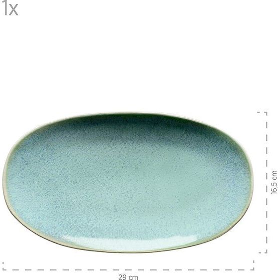 Serveerborden, aardewerk Frozen groen, 39,0 x 21,0 x 25,0 cm