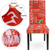 Kerst stoelhoezen voor Kerstmis, 1-, 2-, 4-/6-delige set, stretch, moderne stoelhoezen, decoratie, universele pasvorm voor eetkamer, feest, banket.