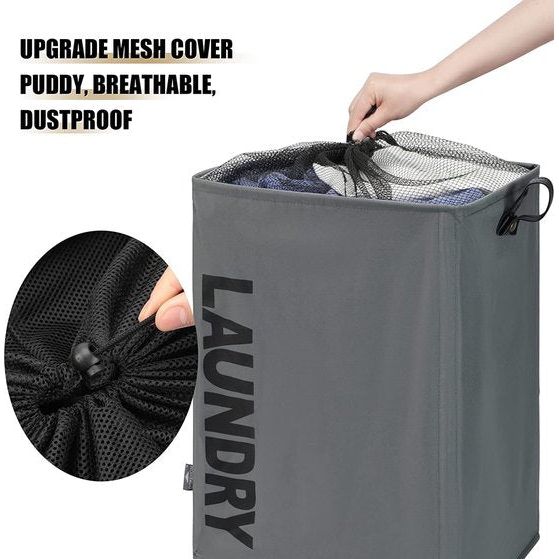 Grote opvouwbare wasmanden met wielen, opvouwbare waszakken, kledingtas