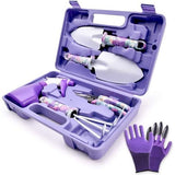 6-delige tuingereedschapset Tuingereedschap cadeauset Antisliphandvat met antiroestschep, tuinman, snoeischaar, watersproeier en koffer