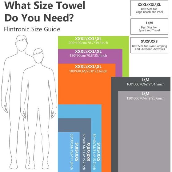 Microvezel handdoek, 180 x 60 cm + 80