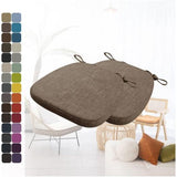 Set van 2 stoelkussens met banden, comfortabel, wasbaar, antislip zitkussen, ideaal voor thuis en tuindecoratie, keuze uit vele kleuren en maten, 40 x 38 x 3 cm, bruin