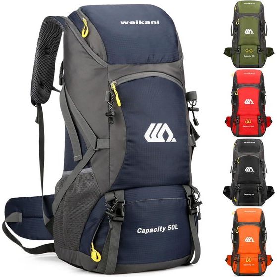 50 liter, heren en dames, trekkingrugzak, ultralicht, opvouwbare reisrugzak, wandelrugzak, grote klimmen, dagrugzak voor reizen, bergbeklimmen, kamperen, outdoor, reizen, sport