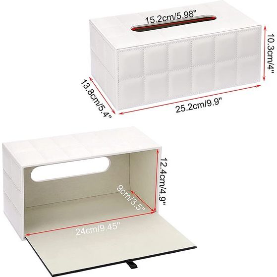 BTSKY PU Lederen Huishoudelijke Kantoor Rechthoekige Tissue Papier Houder Doos Cover Case Servet Houder - Elegante en stijlvolle Home Decoration