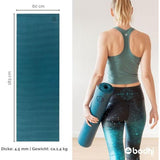 Yogamat ASANA van pvc, vrij van schadelijke stoffen, antislip en wasbaar, perfect voor beginners, oefenmat voor fitness, pilates en gymnastiek, 183 x 60 x 4 mm, in meerdere kleuren