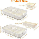 Snackdoos met compartimenten, 2 stuks snackbewaardoos, fruit- en groentebak met 8+4 compartimenten, voedselopslagcontainer voor koelkast en voorraadkast voor snacks, fruit en kruiden.