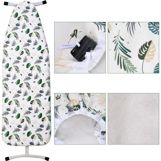 Strijkplankhoes, 120 x 40 cm, voor stoomstrijkijzer, strijkplankovertrek van 100% katoen met extra dikke bekleding voor strijkoppervlakmaten 120-128 x 40-48 cm