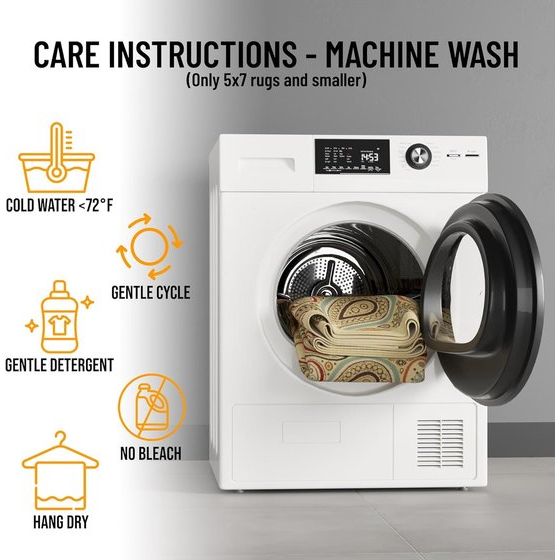 Modern ontwerp vloerkleed met rubberen achterkant 100 x 150 cm beige.