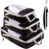 Kofferorganizer Packing Cubes Compressie Kofferorganizer Set Waterdichte kofferorganizer Verpakkingstassen voor koffers Reisbenodigdheden Uitbreidbare reispakketorganizer voor handbagage, Zwart,