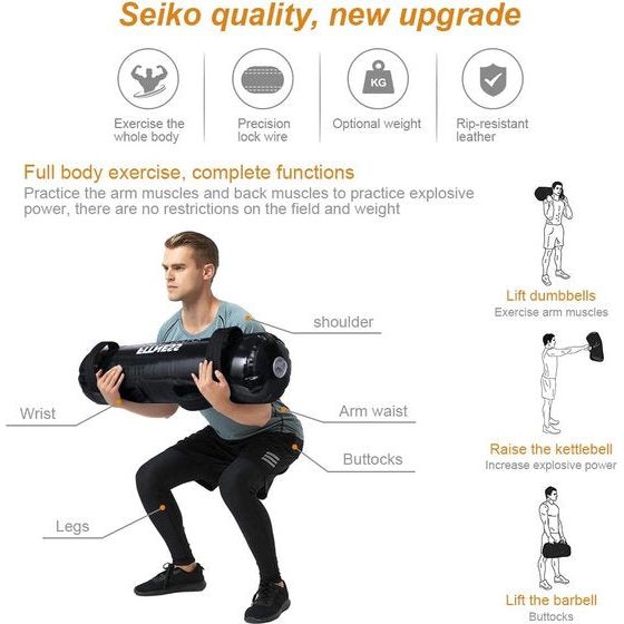 Aqua Bag, verstelbare watertas, trainingspowerbag met watergewicht, Bulgaarse tas, multistationset, krachttraining voor gewichtheffen, thuistraining, draagbaar fitnessapparaat