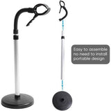 Föhnhouder, 360 graden instelbaar, roestvrij staal, handvrij, afneembare zuignap, standaard met klemhouder, 40 x 19 x 6 cm