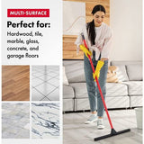 Push & Pull trekker, 100% natuurlijk rubber, 44 cm, aluminium anti-roest, 4-delige handgreep, meubelveilig, multi-oppervlak, hardhout, marmer, tegels, garage, indoor/outdoor, extreem duurzaam