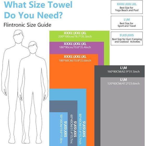 Microvezel handdoek, 180 x 90 cm + 80