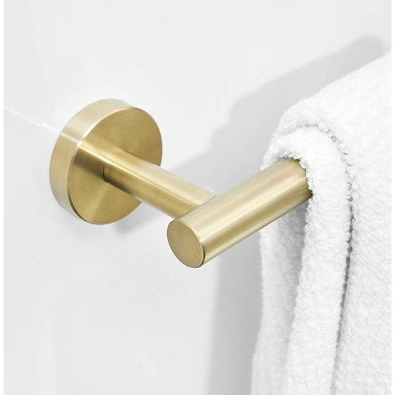 roestvrij staal met gouden afwerking Badkamerhanddoekrek 30 cm Enkele wandmontage Luxe Leekayer