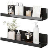 Wall Shelf, No Drilling, Floating Shelf, Set of 2, Black Acrylic Wall Shelf for Books and Photos, Home Decoration, Wall Shelf for Kitchen, Bathroom, Office, Living Room (32 x 10 x 8 cm)