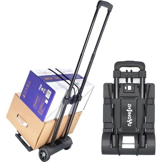 Mini Steekwagen Opvouwbare Opvouwbare Trolley Steekwagen Bagageafhandeling Met Wielen Nut Draagbaar Gemakkelijk Uitbreidbaar Groot Chassis