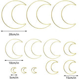 Pack of 12 Gold Dream Catcher Rings Metal Rings for Crafts Metal Moon Hoops Dream Catcher Metal for DIY Crafts Dream Catcher and Wreath Wedding Decor (20/15/10/5 cm)